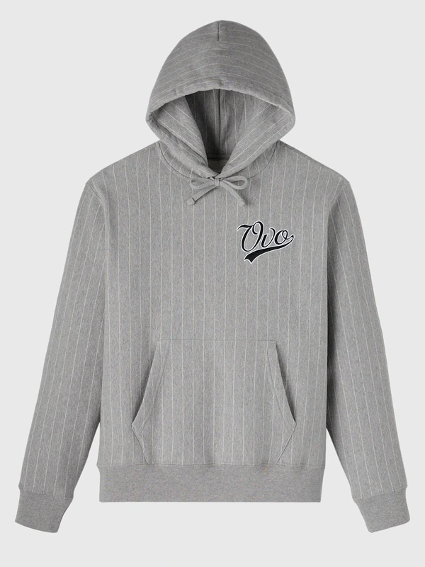 OVO Script Pinstripe Hoodie Grey