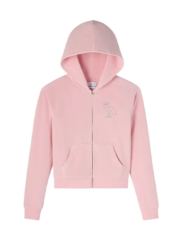 OVO-x-Rhinestone-Crystal-Velour-Hoodie-Pink