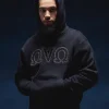 Omega Contrast Stitch OVO Hoodie Black