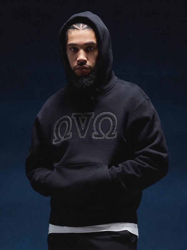 Omega Contrast Stitch OVO Hoodie Black