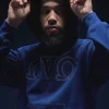 Omega Contrast Stitch OVO Hoodie Blue