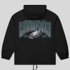 Philadelphia Eagles Mitchell & Ness Super Bowl LIX Champions Full-Snap Hoodie Windbreaker Jacket - Black