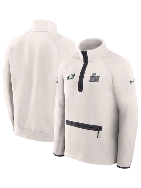 Philadelphia Eagles Nike Super Bowl LIX Opening Night Tech Fleece Half-Zip Jacket