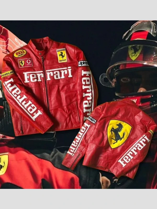 Red Leather Ferrari Jacket