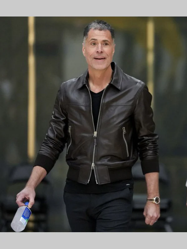 Rob Pelinka Black Leather Jacket