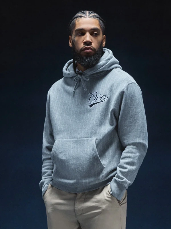 Script Pinstripe OVO Hoodie Grey