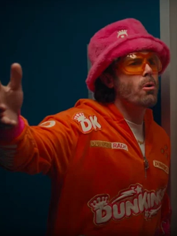 Super Bowl Commercial 2025 Casey Affleck Dunkings Orange Track Jacket