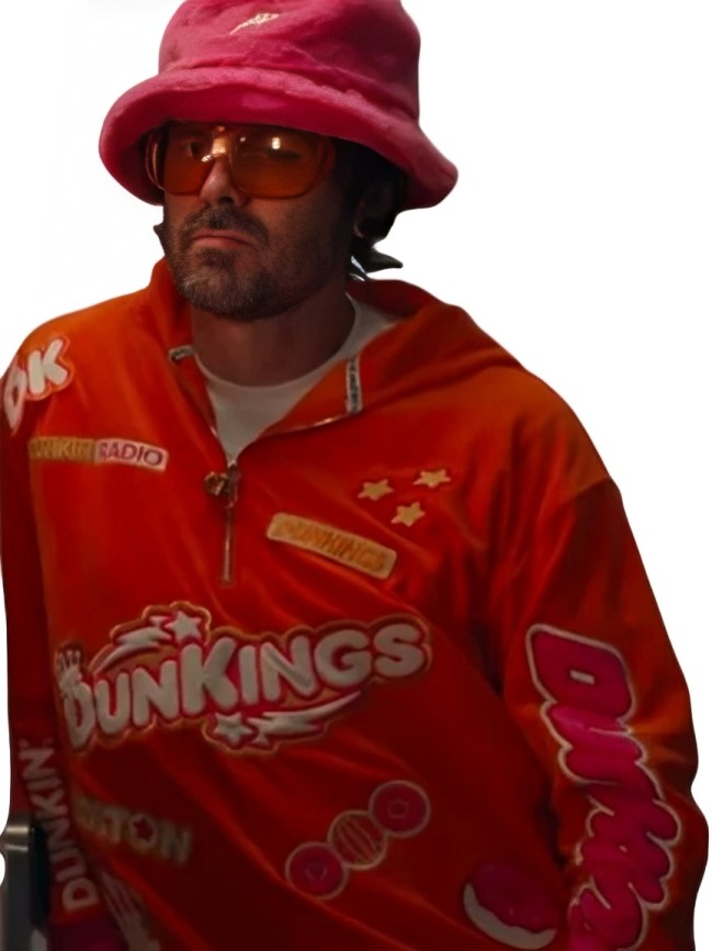 Super Bowl Commercial 2025 Casey Affleck Dunkings Track Jacket Orange