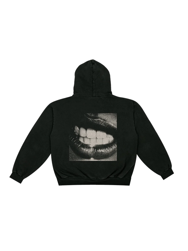 Tate Mcrae T8 Lips Black Hoodie