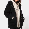 Teddy Bear Wool Coat in Black