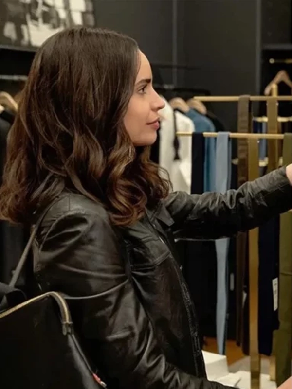 The Life List Sofia Carson Leather Jacket Black