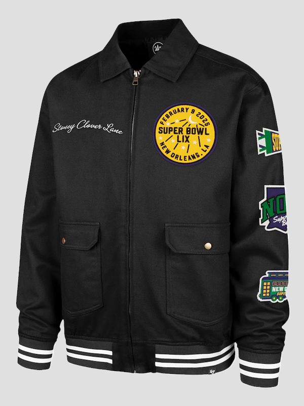 Unisex Stoney Clover Lane x '47 x Stoney Clover Black Super Bowl LIX Showstopper Homestead Full-Zip Jacket