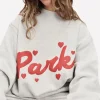 Valentines Day Parke Heart Crewneck Sweatshirt Grey