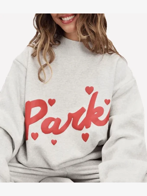 Valentines Day Parke Heart Crewneck Sweatshirt Grey