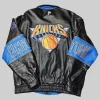 Vintage NewYork Knicks Leather Jacket Blue & Black