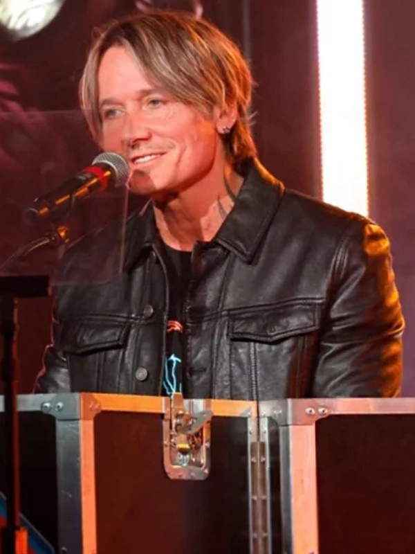 2025 CMA Touring Awards Keith Urban Black Leather Jacket