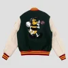 Bee Line Green & White Varsity Bomber Jacket