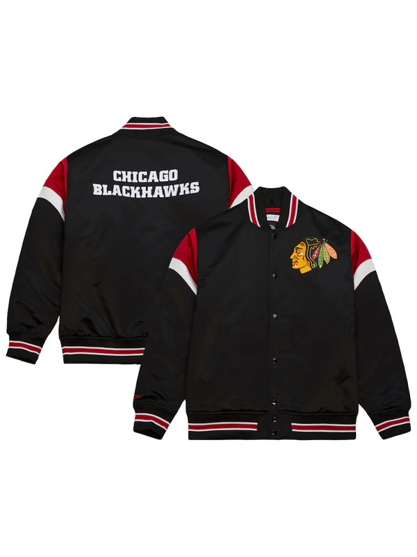 Chicago Blackhawks Black Varsity Jacket