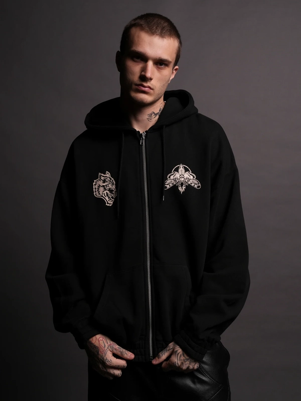 Darc Sport Moth Forever Zip Hoodie Black