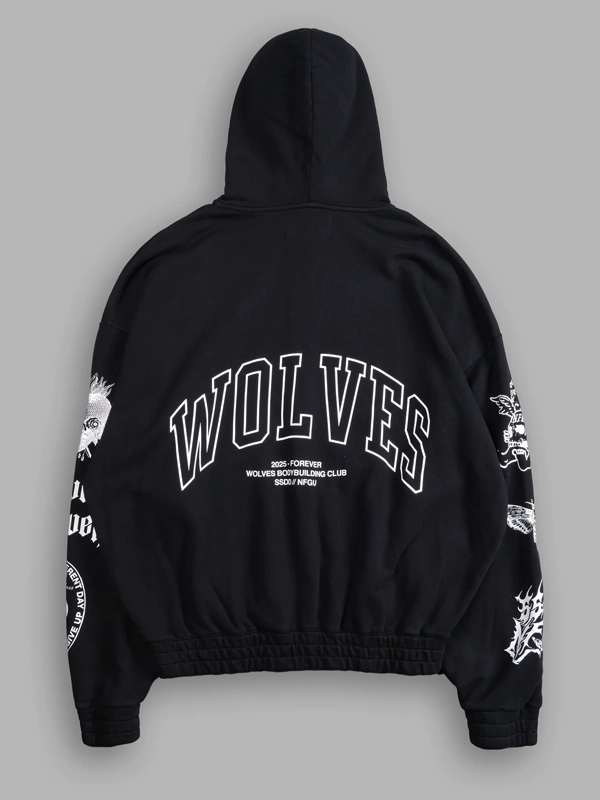 Darc Sport Wolves Zip-Up Hoodie Black