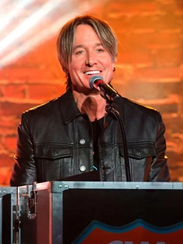 Keith Urban 2025 CMA Touring Awards Black Leather Jacket