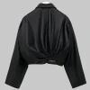 Loewe Draped Black Leather Jacket