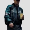 Mark Wahlberg Shooter Eagles Leather Jacket Black