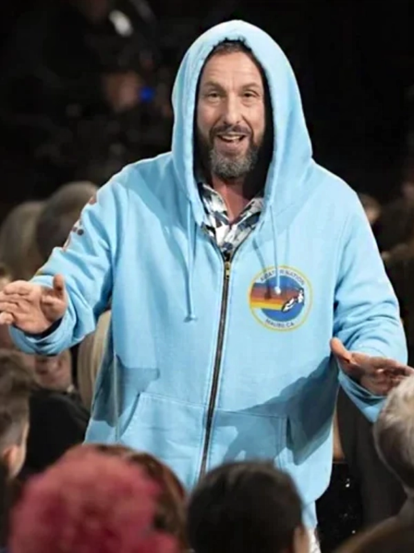 Oscars 2025 Adam Sandler Blue Hoodie