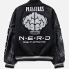 Pleasures Nerd Black Varsity Letterman Jacket