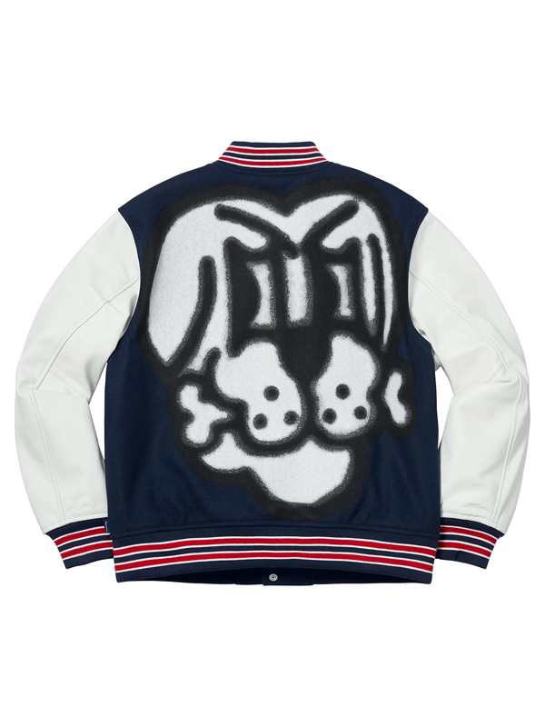 Supreme Bone Blue & White Varsity Jacket