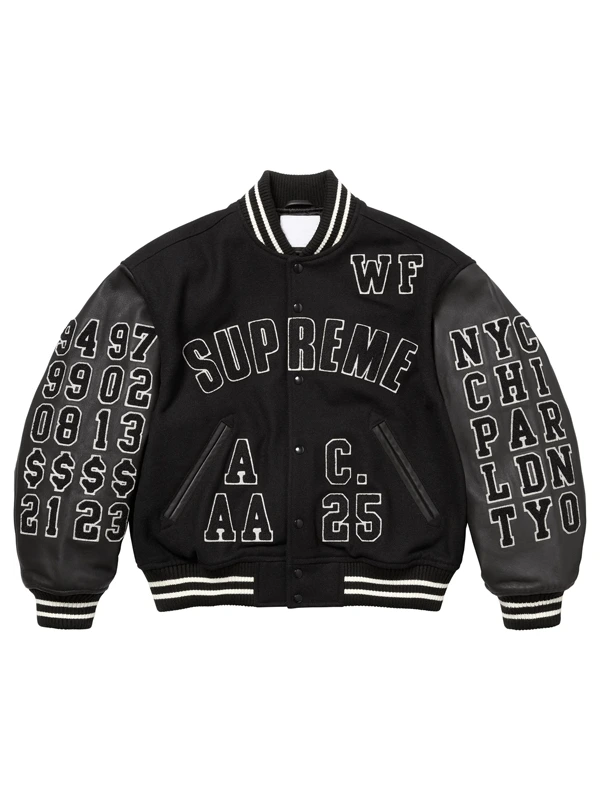 Supreme Praises Black Varsity Jacket