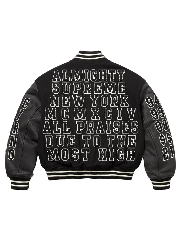 Supreme Praises Varsity Jacket Black