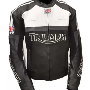 Triumph Motorcycle Leather Racing Jacket For Men's