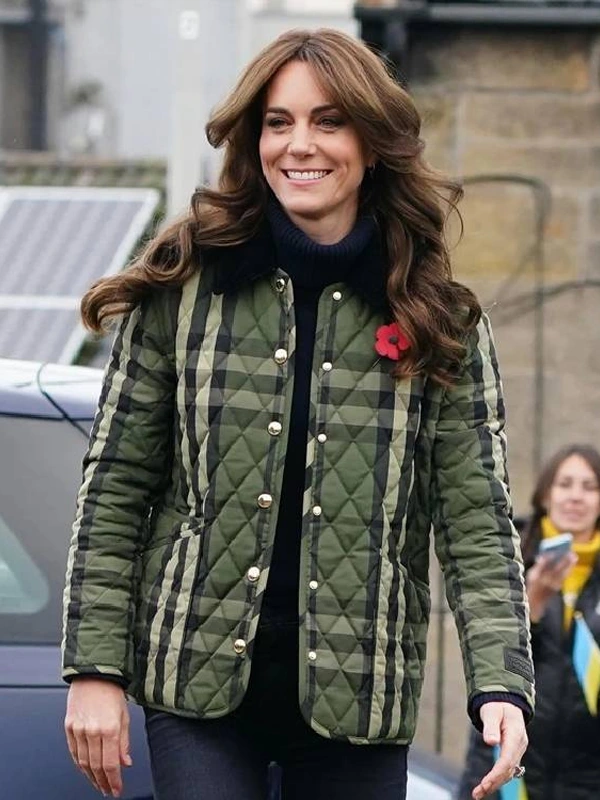 Kate Middleton Quilted Burberry Jacket Green